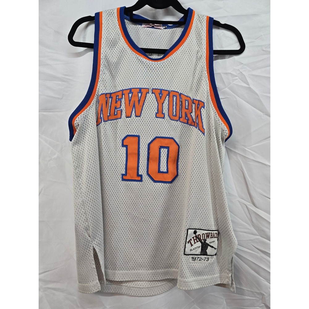 Throwbacks Blacktop Edition New York Knicks Bball Jersey Walt Frazier 10 1972 73